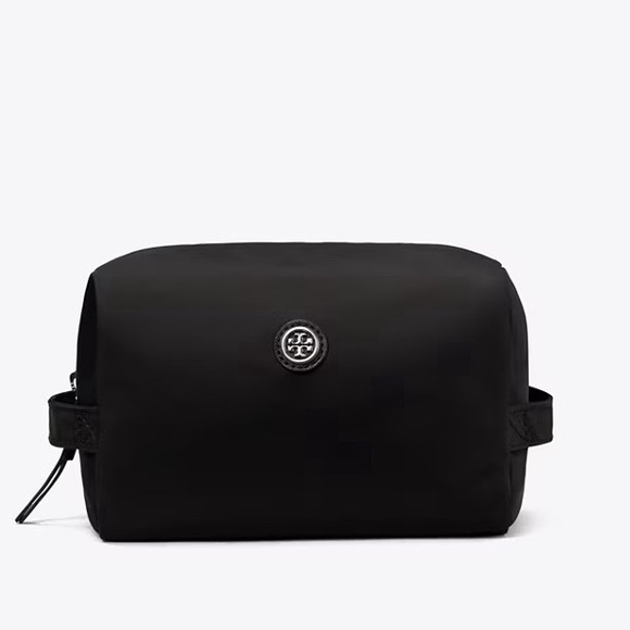 Tory Burch Large nylon cosmetic bag black NEW - Picture 2 of 8